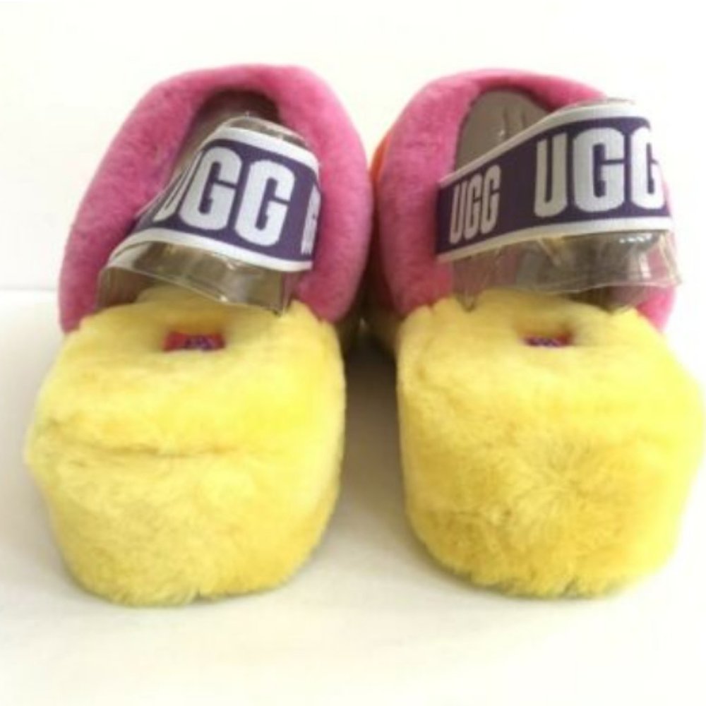 UGG Pride Fluff Yeah Rainbow SLIPPERS Slide - Picture 3 of 13